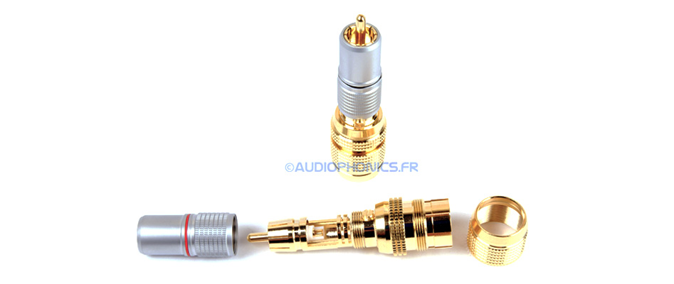 ELECAUDIO RC-1450 Connecteur RCA Plaqué Or Ø14.5mm (La paire)